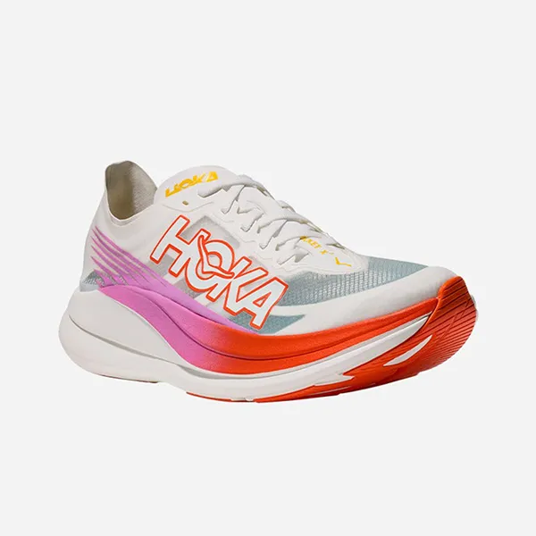 Giày Thể Thao Unisex Hoka Rocket X2 Running Shoes 1127927-FLV Màu Trắng/Hồng Size 5 US