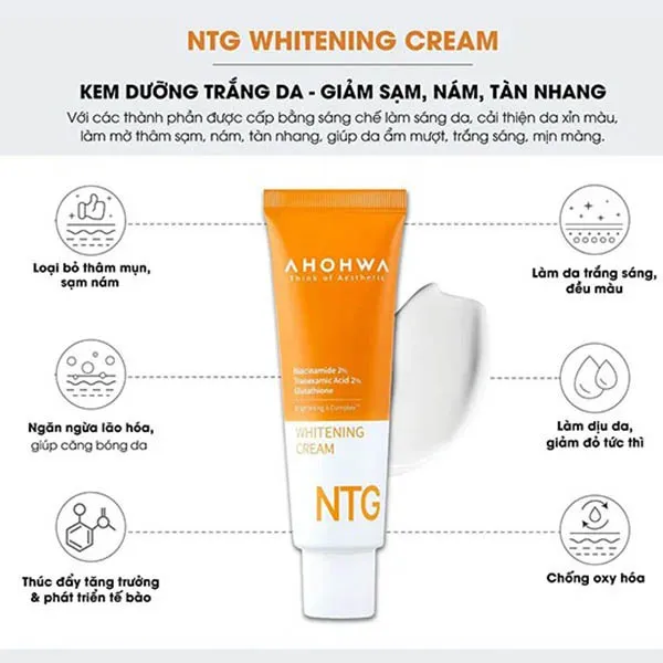 Kem Dưỡng Da Ahohwa Whitening Cream NTG 50ml
