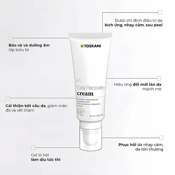 Kem Dưỡng Hỗ Trợ Phục Hồi Da Toskani Total Recovery Cream 50ml