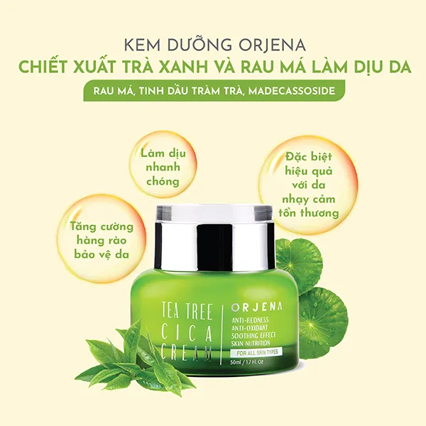 Kem Dưỡng Orjena Chiết Xuất Trà Xanh Và Rau Má Hỗ Trợ Làm Dịu Da 50ml