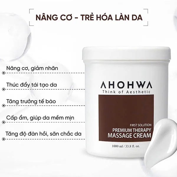 Kem Massage Hỗ Trợ Nâng Cơ, Trẻ Hoá Ahohwa Premium Therapy Massage Cream 1000ml