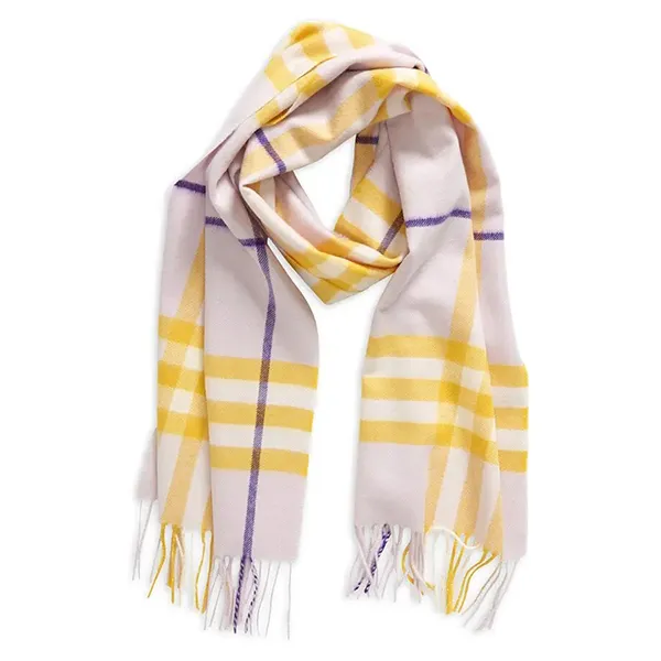 Khăn Choàng Burberry Giant Check Cashmere Scarf Màu Tím Vàng