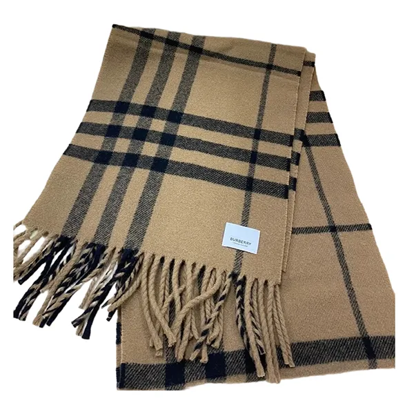 Khăn Choàng Burberry Giant Check Wool Muffler 80899451 Màu Nâu
