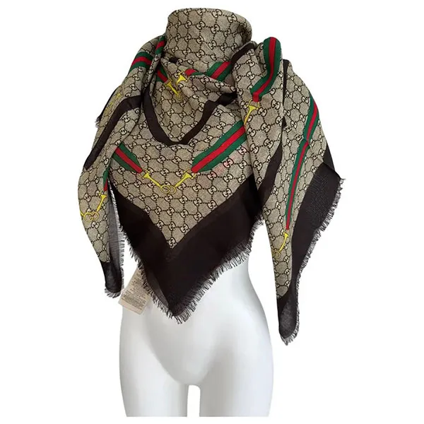 Khăn Choàng Gucci Scarf Never Worn Multicolor Wool Phối Màu
