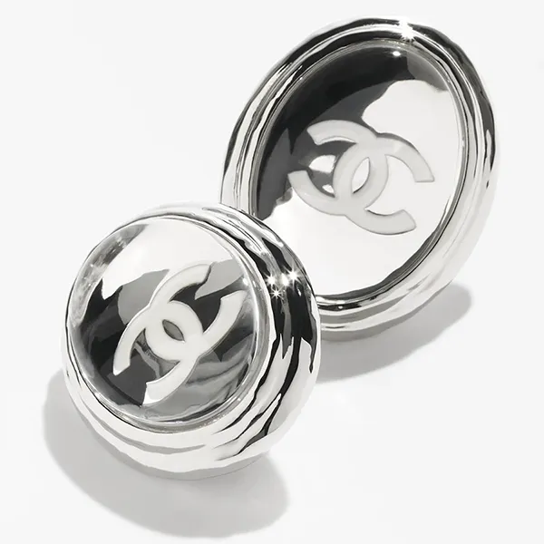 Khuyên Tai Nữ Chanel 25SS CC Logo Màu Bạc