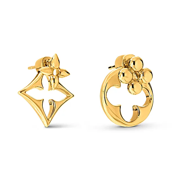 Khuyên Tai Nữ Louis Vuitton LV Flowergram Earrings M00770 Màu Vàng Gold