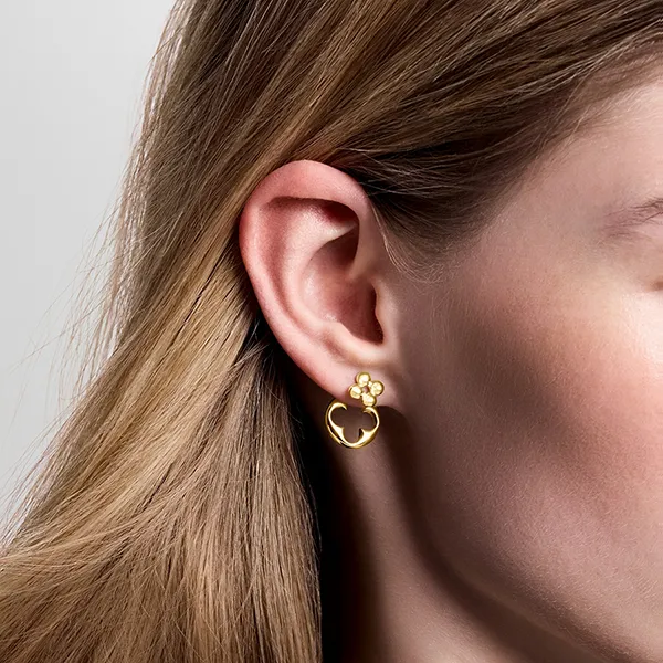 Khuyên Tai Nữ Louis Vuitton LV Flowergram Earrings M00770 Màu Vàng Gold