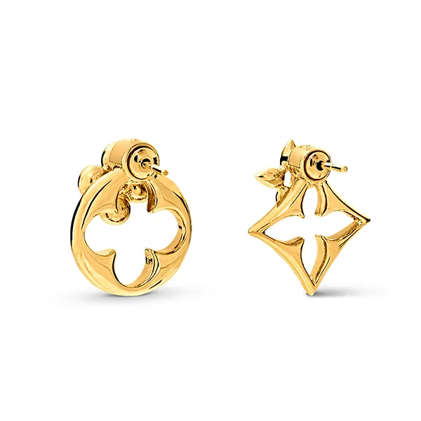 Khuyên Tai Nữ Louis Vuitton LV Flowergram Earrings M00770 Màu Vàng Gold