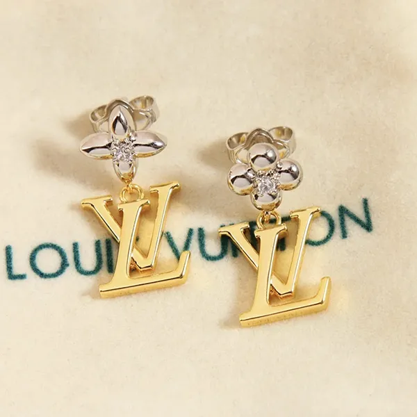 Khuyên Tai Nữ Louis Vuitton LV Iconic Flower Earrings Màu Vàng/Bạc