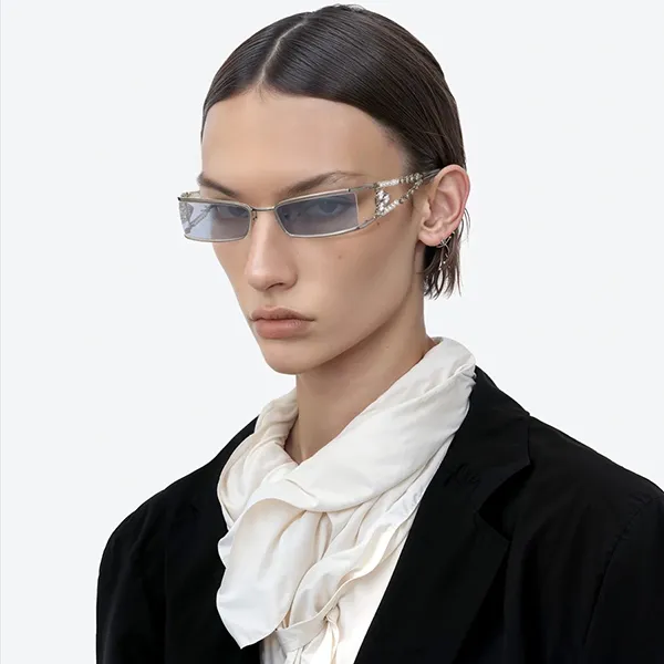 Kính Mát Gentle Monster Sunglasses Kiira 02 BLM Màu Xanh/Bạc