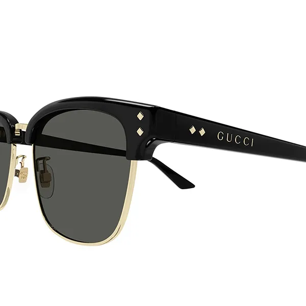 Kính Mát Nam Gucci Black Gold Rims Sunglasses GG1897SK 001 Màu Đen/Xám