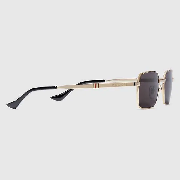 Kính Mát Nam Gucci Rectangular-frame Sunglasses GG1495S 002 Màu Xám