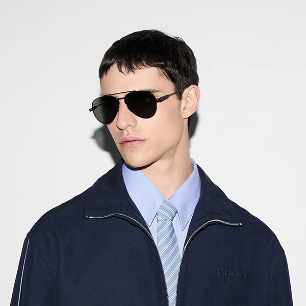 Kính Mát Nam Gucci Sunglass GG1874S 001 Màu Xám/Đen