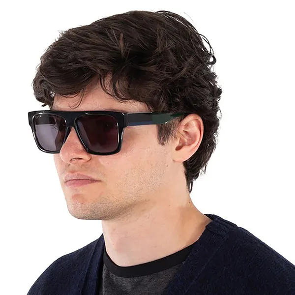 Kính Mát Nam Lacoste Grey Browline Men's Sunglasses L984S 001 57 Màu Đen Xám