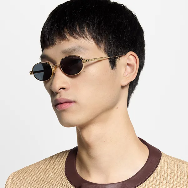 Kính Mát Nam Louis Vuitton LV Pure Low Oval Sunglasses Z2741U Màu Xám Vàng