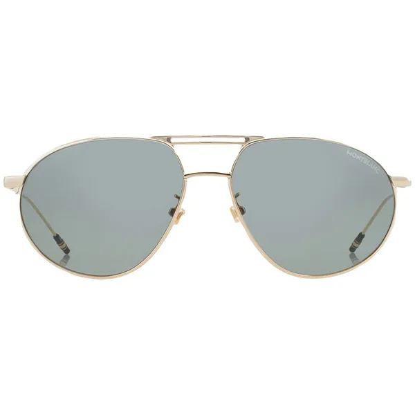 Kính Mát Nam Montblanc Meisterstuck Geometry Green Pilot Men's Sunglasses 126927 Màu Xanh Nhạt