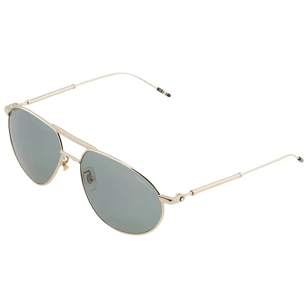 Kính Mát Nam Montblanc Meisterstuck Geometry Green Pilot Men's Sunglasses 126927 Màu Xanh Nhạt
