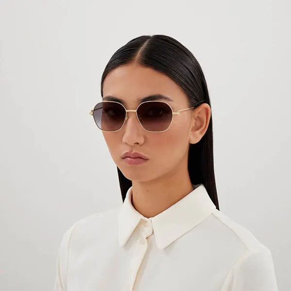 Kính Mát Nữ Cartier CT0569SA 001 Màu Xám Vàng