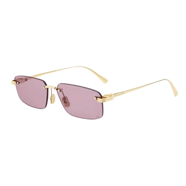 Kính Mát Nữ Dior Cdior S4U C0G0 Gold Rectangle Sunglasses Màu Hồng Vàng