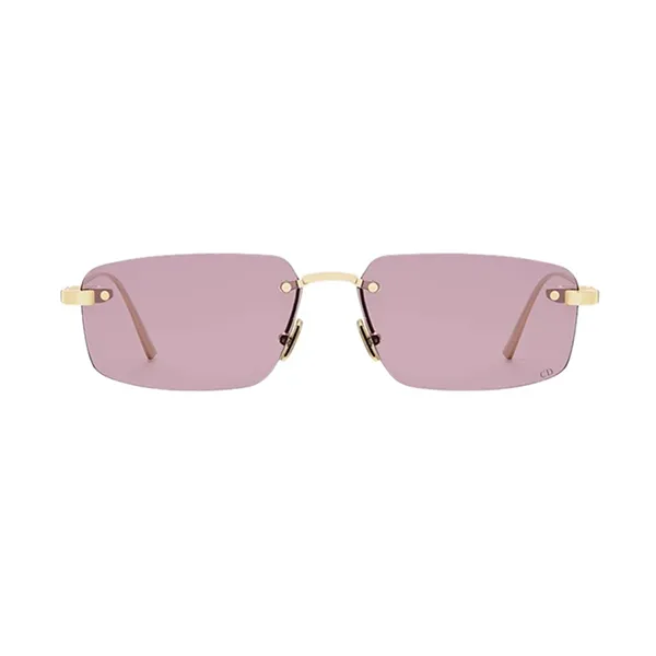 Kính Mát Nữ Dior Cdior S4U C0G0 Gold Rectangle Sunglasses Màu Hồng Vàng