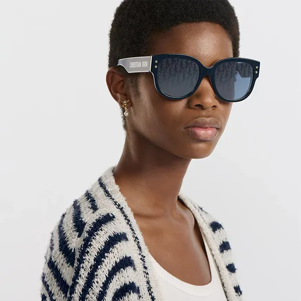Kính Mát Nữ Dior Sunglasses DiorPacific B2I 30B8 Navy Blue Round Màu Xanh Đậm