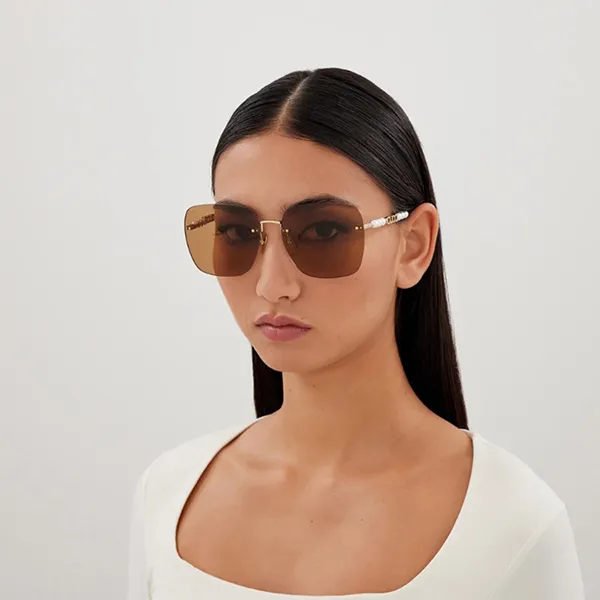 Kính Mát Nữ Gucci Sunglass GG1923SA 003 Màu Nâu Vàng
