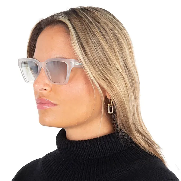 Kính Mát Nữ Lacoste Blue Rectangular Ladies Sunglasses L6002S 970 53 Màu Xanh/ Trong Suốt