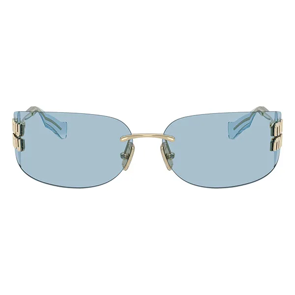 Kính Mát Nữ Miu Miu Pale Gold Rectangular Sunglasses MU A51S ZVN10P Màu Xanh/Vàng Gold
