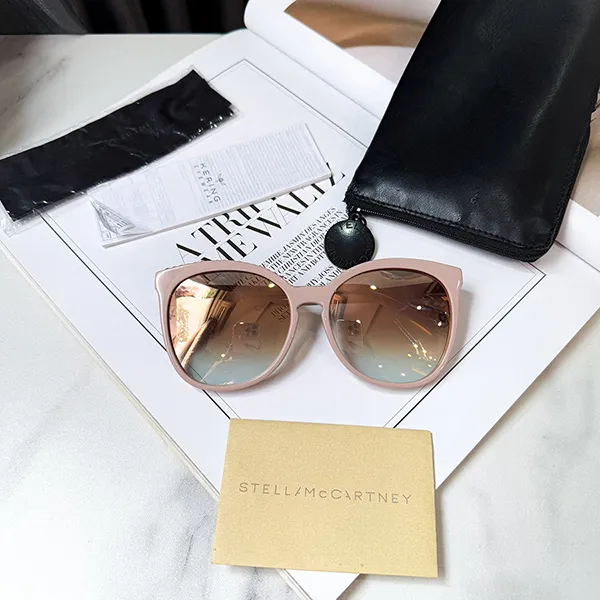 Kính Mát Nữ Stella McCartney Chain Pink Glasses Màu Hồng Nude