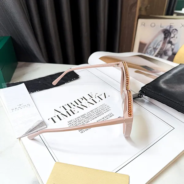 Kính Mát Nữ Stella McCartney Chain Pink Glasses Màu Hồng Nude