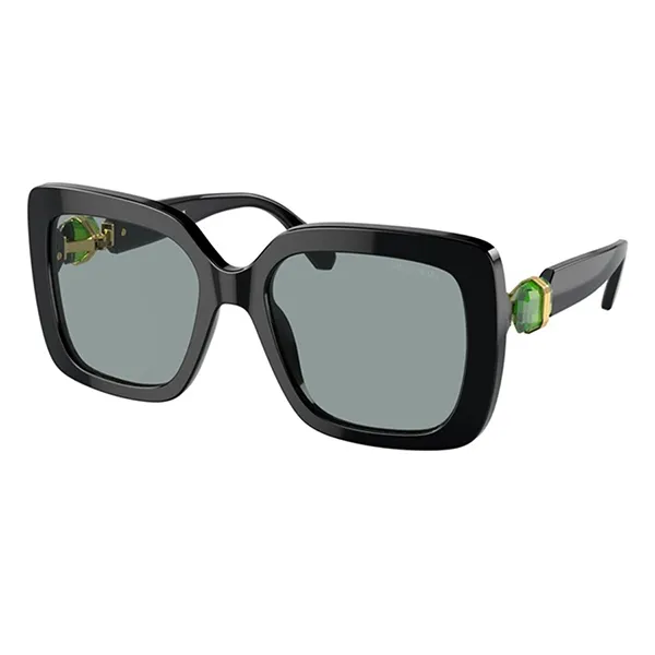 Kính Mát Nữ Swarovski Black Dark Grey Lenses SK6001 1001/1 55 Màu Đen Xám