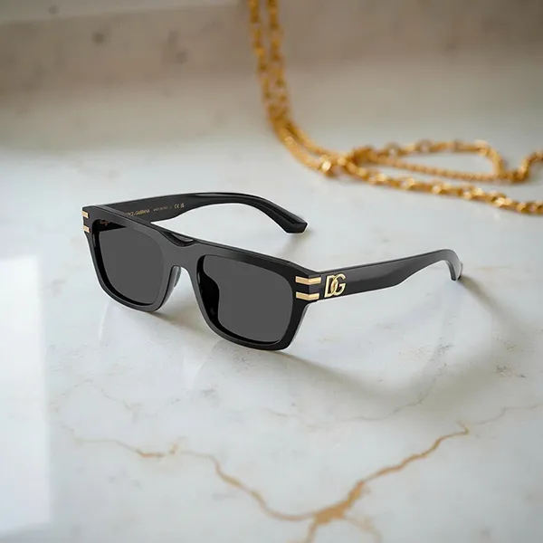 Kính Mát Unisex Dolce & Gabbana D&G Logo Gold DG4496 501/87 Sunglasses Màu Đen