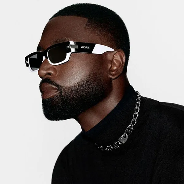 Kính Mát Versace Top Black/White Sunglasses VE 4465 545987 Màu Đen - Bạc