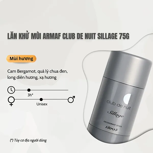 Lăn Khử Mùi Armaf Club De Nuit Sillage 75g