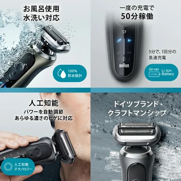 Máy Cạo Râu Braun Series 7 - 72N1500S Màu Đen