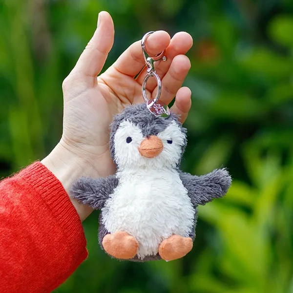 Móc Khóa Jellycat Penguin Màu Trắng Xám
