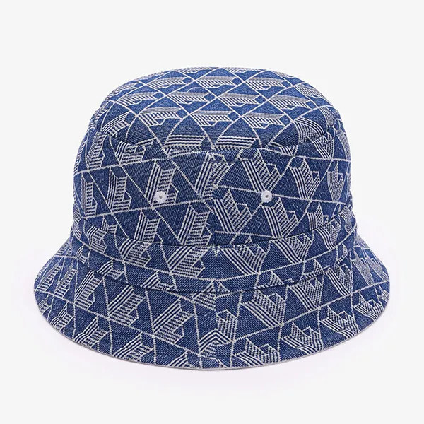 Mũ Lacoste Reversible Signature Monogram Jacquard Bucket Hat RK7593 QIE Màu Xanh Blue Size M
