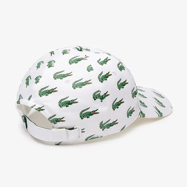 Mũ Lacoste Unisex Croc Print Cotton RK1504-51 001 Màu Trắng