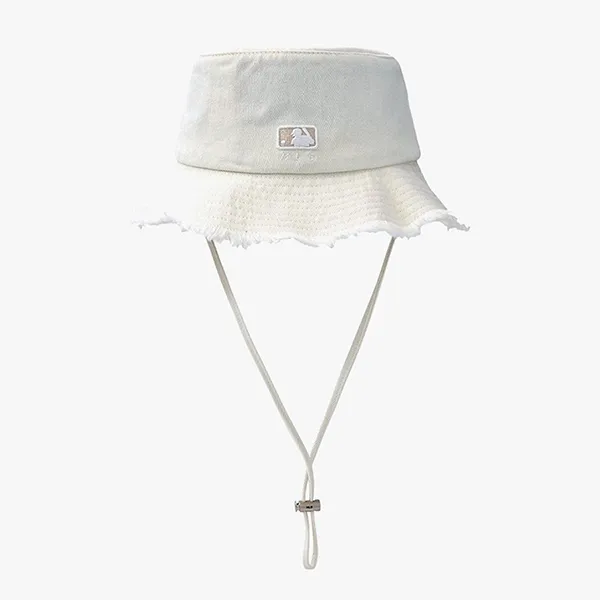 Mũ MLB Colored Denim Safari Bucket Hat New York Yankees 3AHTD025N-50CRS Màu Kem