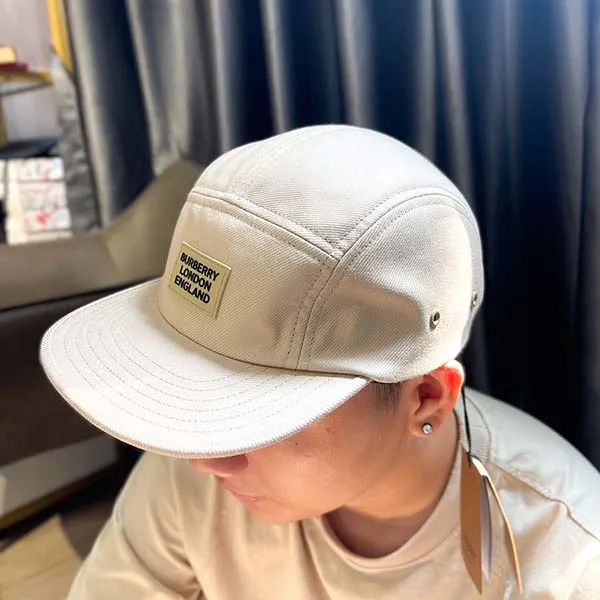 Mũ Nam Burberry Logo Cotton Twill Baseball Cap Màu Be Size M
