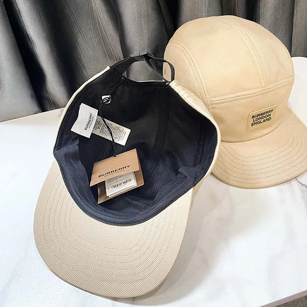 Mũ Nam Burberry Logo Cotton Twill Baseball Cap Màu Be Size M