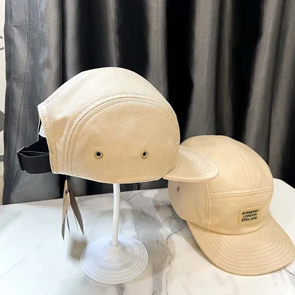 Mũ Nam Burberry Logo Cotton Twill Baseball Cap Màu Be Size M