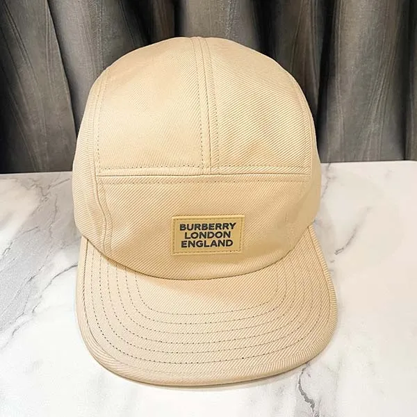 Mũ Nam Burberry Logo Cotton Twill Baseball Cap Màu Be Size M