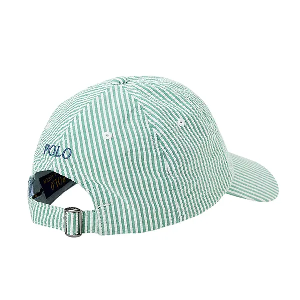 Mũ Ralph Lauren Cotton Seersucker Green Striped Cap Raft Green Màu Xanh Lá Size 59
