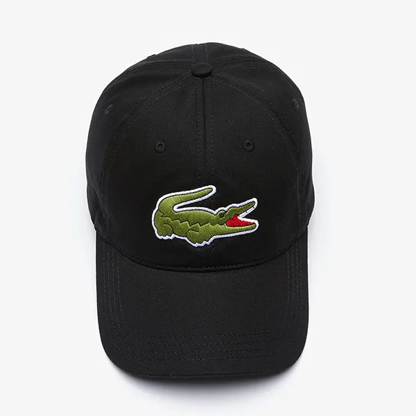 Mũ Unisex Lacoste Contrast Strap And Oversized Crocodile Cap RK4711 Màu Đen