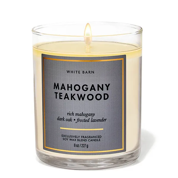 Nến Thơm 3 Bấc Bath & Body Works Mahogany Teakwood Single Wick Candle 227g