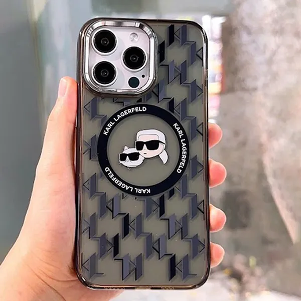 Ốp Điện Thoại Karl Lagerfeld Case iPhone 16 Pro Max Màu Xám
