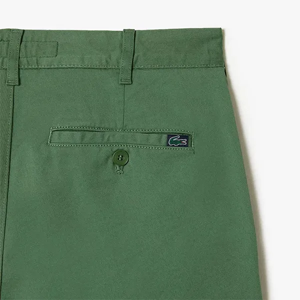 Quần Dài Nam Lacoste Classic Slim Fit Stretch Cotton Trousers HH2661 KX5 Màu Xanh Lá Size 33