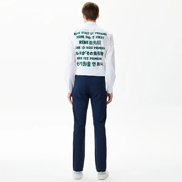 Quần Dài Nam Lacoste Erkek Slim Fit Lacivert Pantolon HH0414 166 Màu Xanh Navy Size 34