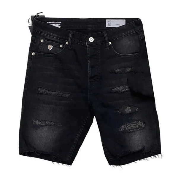 Quần Short Nam CPS Chaps Xước Black Màu Đen